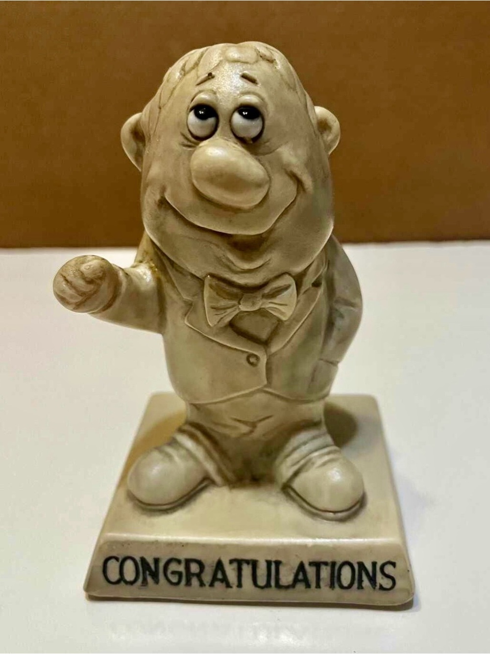 Vintage 1970 Russ Berrie & Wallace Co. Figurine, "Congratulations" 5.5"
Tall